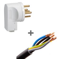 Câble électrique triphasé + Fiche triphasé